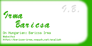 irma baricsa business card